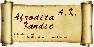 Afrodita Kandić vizit kartica